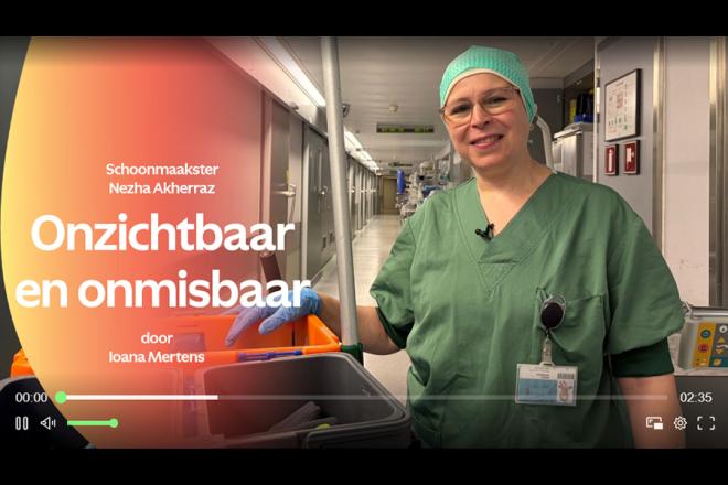 Reportage op TVL over Nezha Akherraz, schoonmaakster in het operatiekwartier